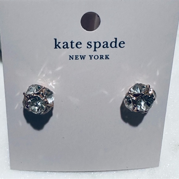 kate spade Jewelry - Kate Spade - Lady Marmalade Earrings, clear crystals and rose gold, NWT